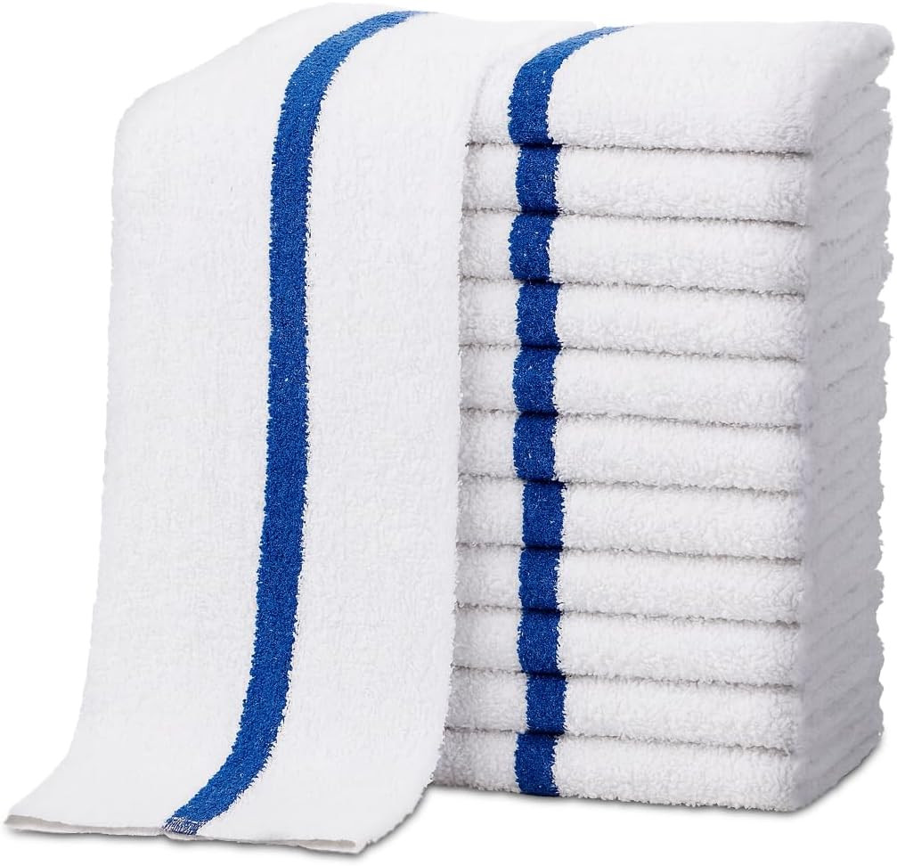 Bar Mop Towels – 12 Pack (16″X19″) – 100% Cotton High Absorbency Kitchen Towels