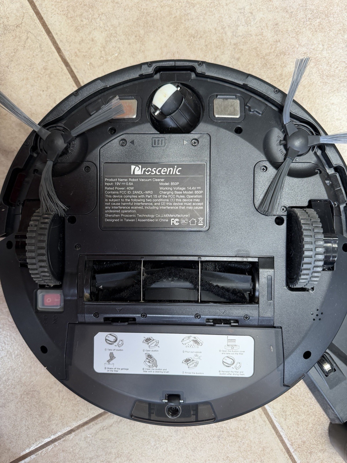 PROSCENIC WI-FI CONNECTED ROBOT VACUUM CLEANER 3-IN-1 – BLACK