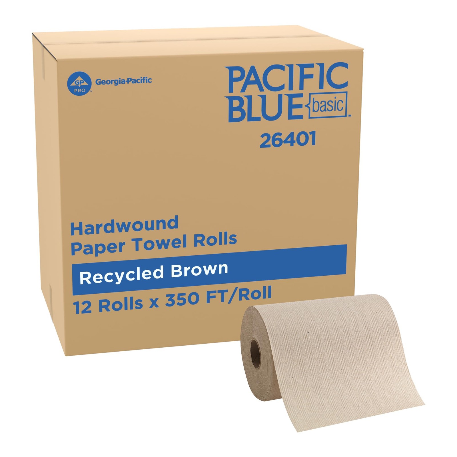 Recycled Brown Paper Towels 350ft Rolls Bulk 12 Count Commercial Restroom Office