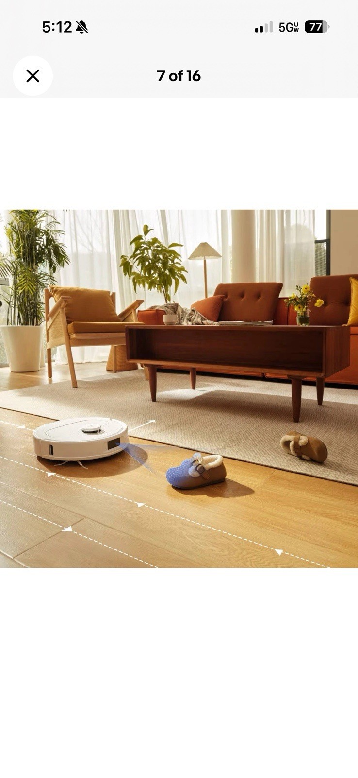 Roborock Qrevo Pro Cordless Robot Vacuum and Mop 6.5″ Cleaning Path White