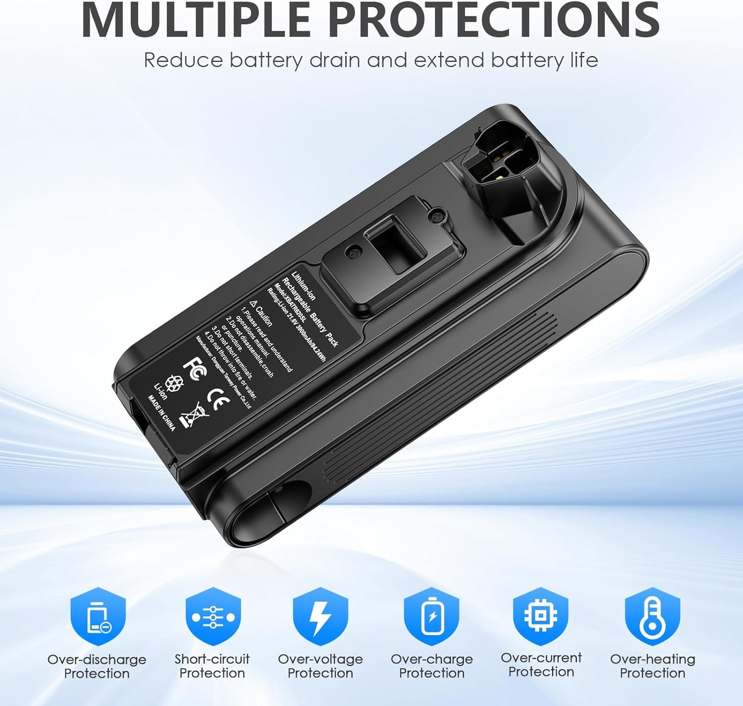 Replacement for Shark XBATR620SL Battery 3900mAh 21.6V Compatible with IZ540H