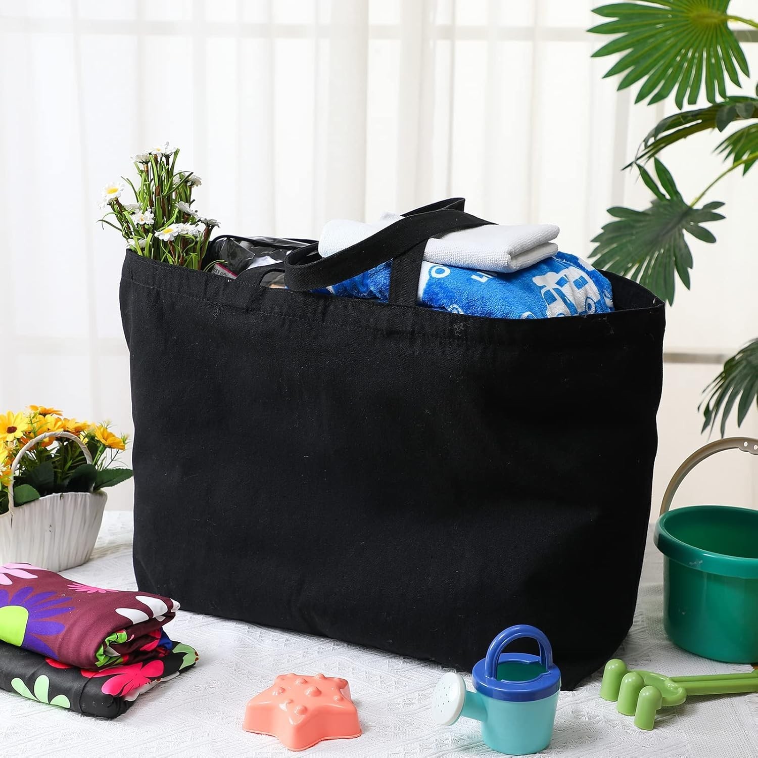 6 Pieces Extra Large Canvas Tote Bag Utility Heavy Duty Grocery Bags…
