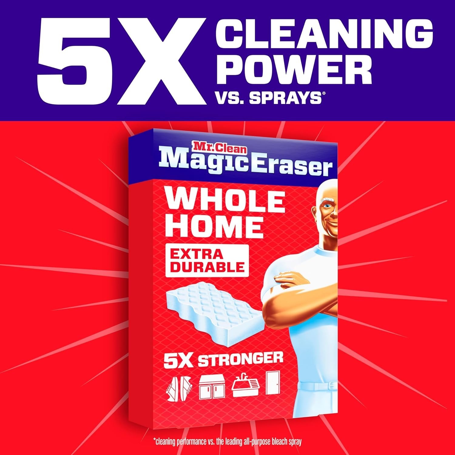 Mr. Clean Magic Eraser Original Cleaning Pads with Durafoam, White, 6 Count