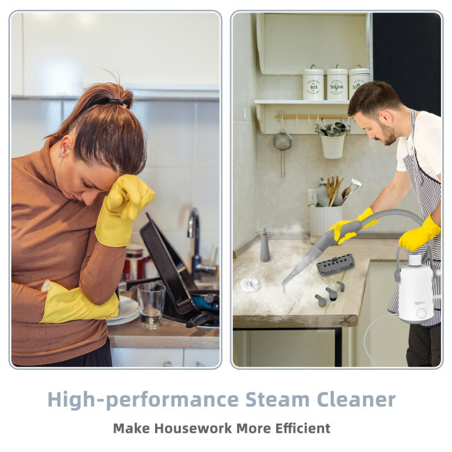 1000W Multifunction Portable Hand-held Home Steam Cleaner W/ 10 Accessories Gray