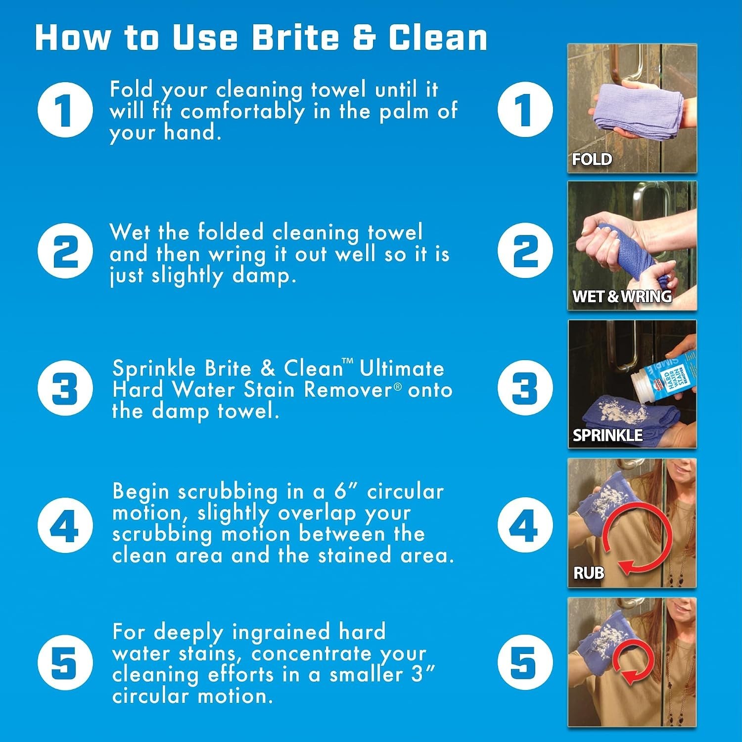 Bright & Clean Ultimate Hard Water Stain Remover for Glass, Shower Doors & Wi…