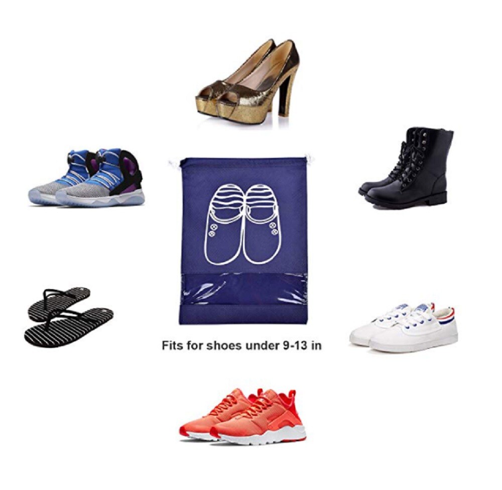 8-Piece Drawstring Travel Shoe Bags Set – Dust-Proof Storage Pouch Organizer