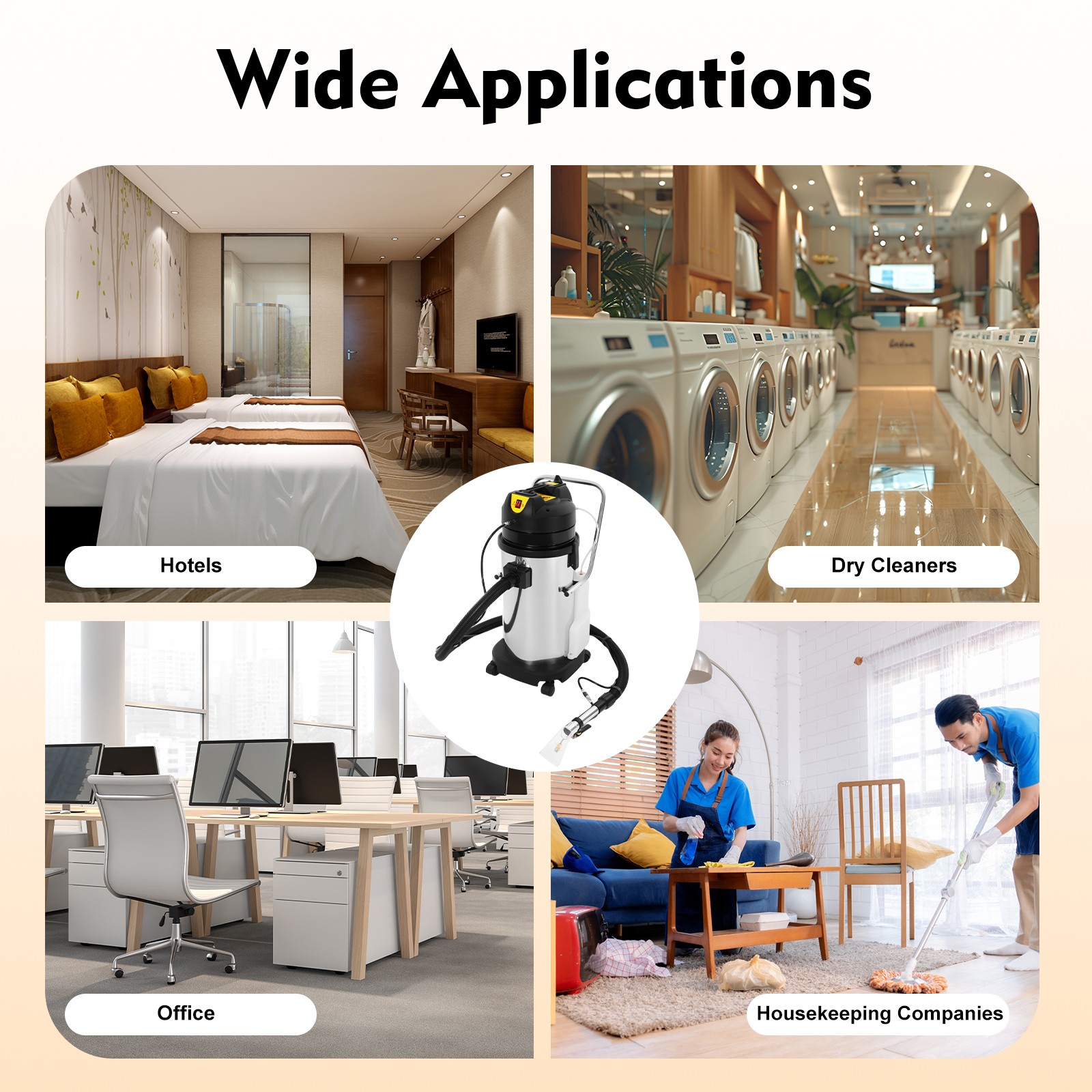 40L 3in1 Commercial Carpet Cleaning Machine, Vacuum Cleaner Extractor