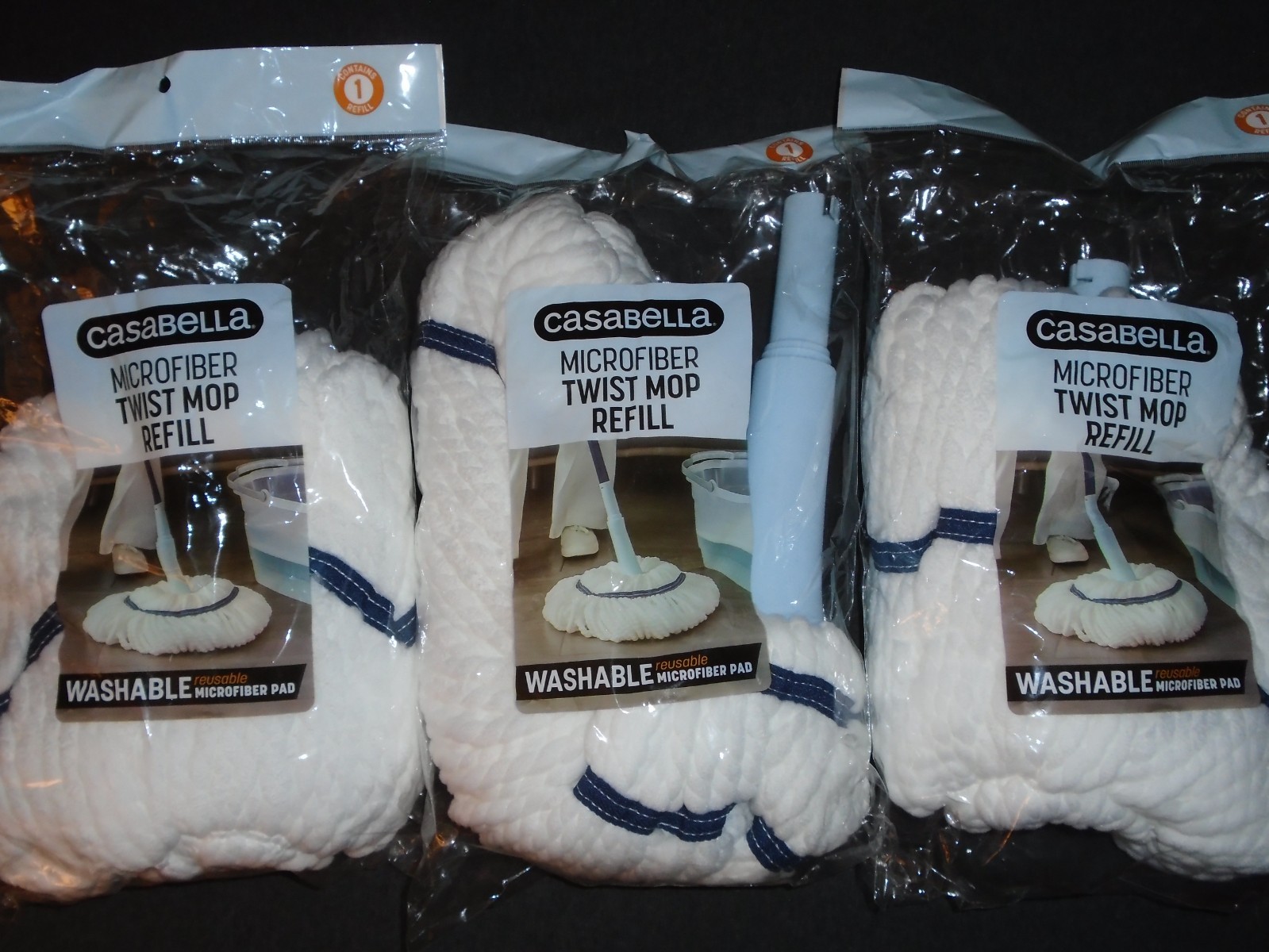 Set of 3 Casabella Microfiber Twist Mop Refills #8500441 – NEW