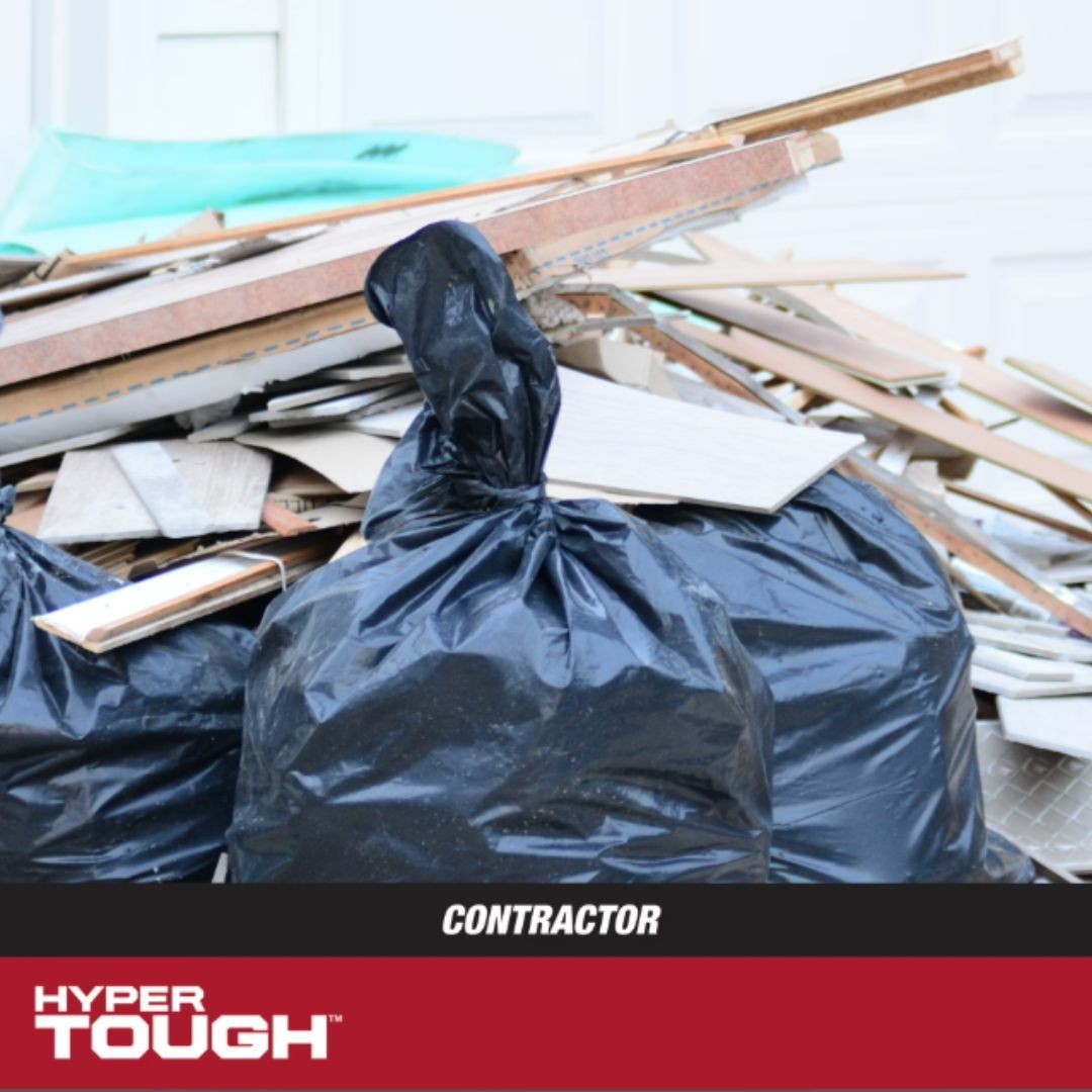 Hyper Tough 55-Gallon Flap Tie Contractor Bags, 2 MIL, 20 Bags
