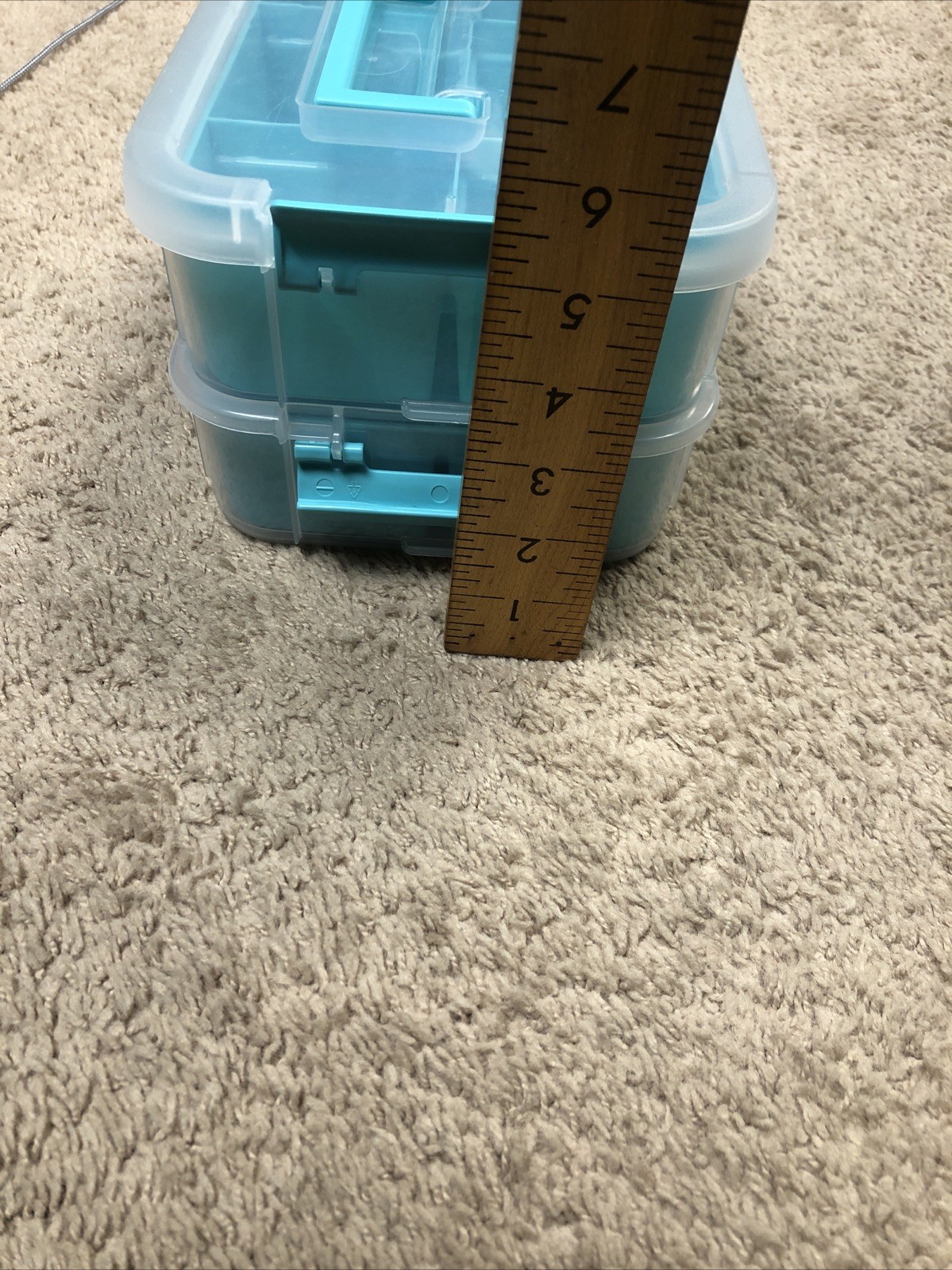 Sterilite Teal Rectangular Storage Container Snap Lid 12 Compartments EX