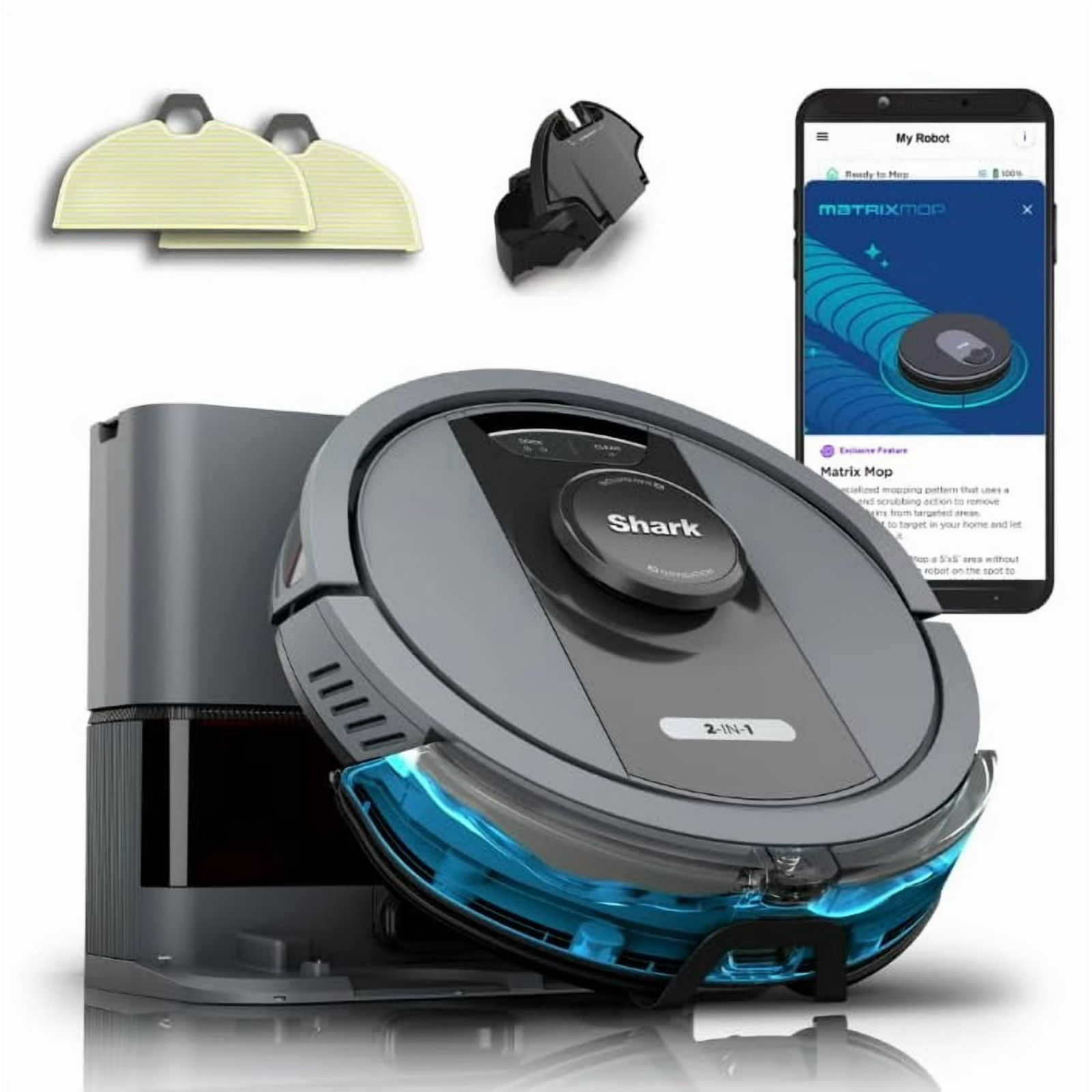 Shark Matrix Plus 2in1 Robot Vacuum & Mop, Sonic Mopping, Matrix Clean, UR2650WS