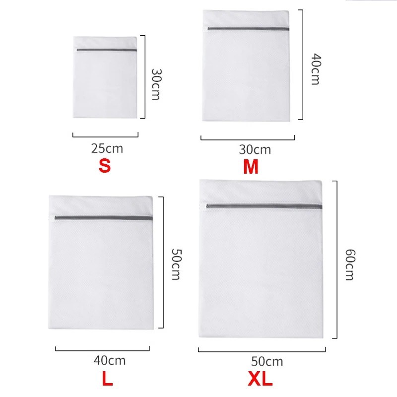 4PCS/1PCS Mesh Laundry Wash Bags with Zipper Washing Net Underwear Delicates USA