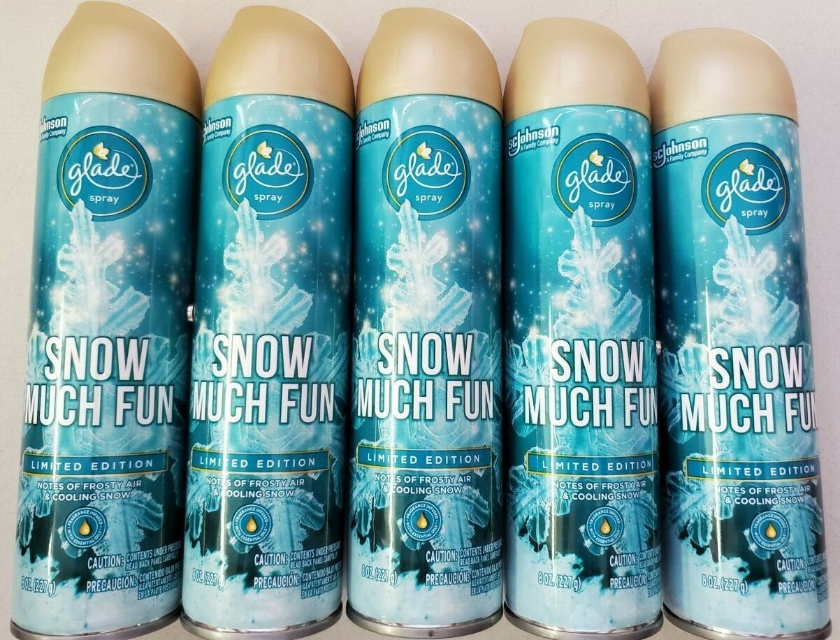 (5 Pack) Glade – SNOW MUCH FUN Air Freshener Spray – 8 oz – Priority Mail