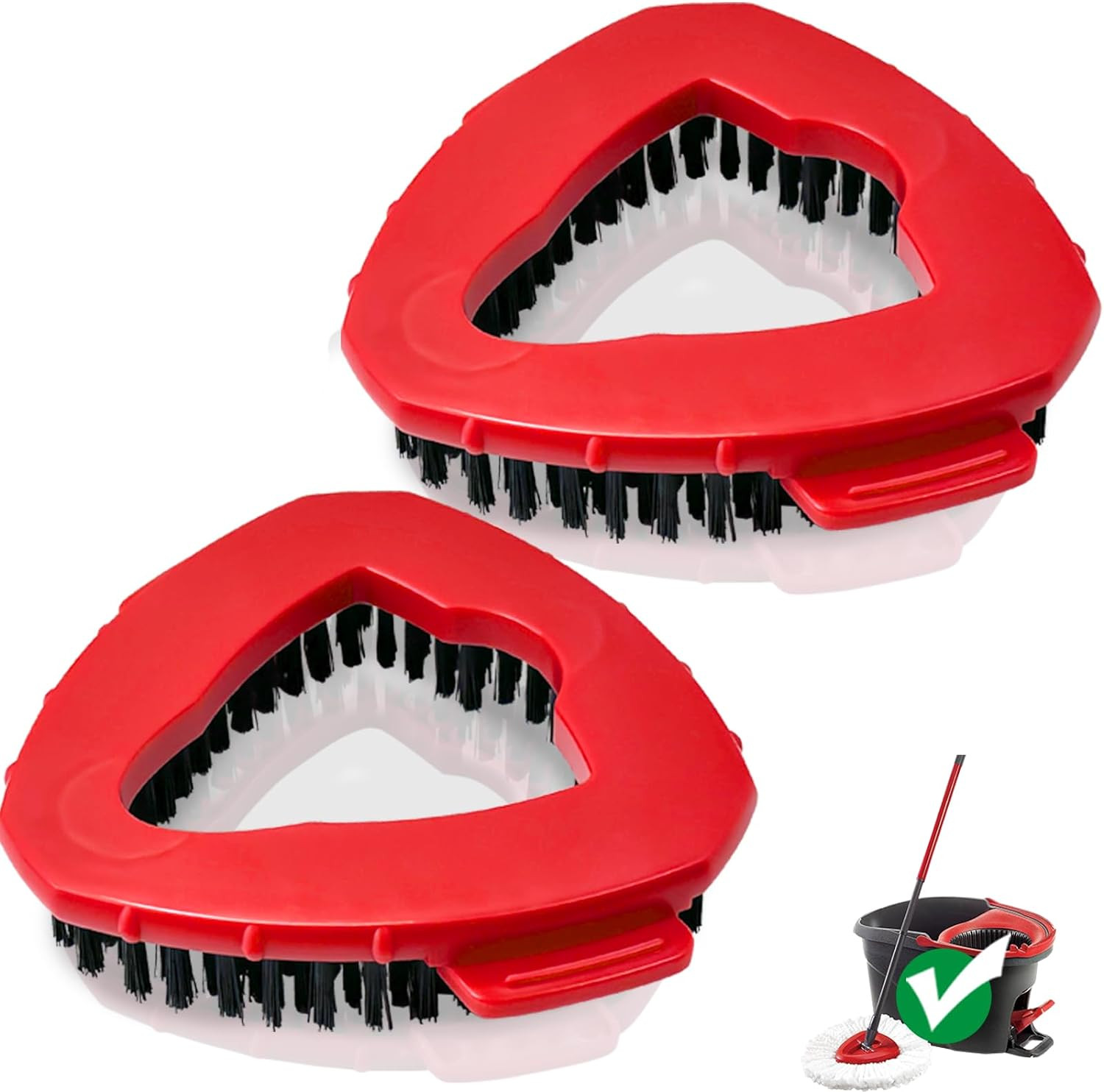 Scrub Brush, 2 Pack Spin Mop Scrub Brush Head Compatible for O Cedar Easywring