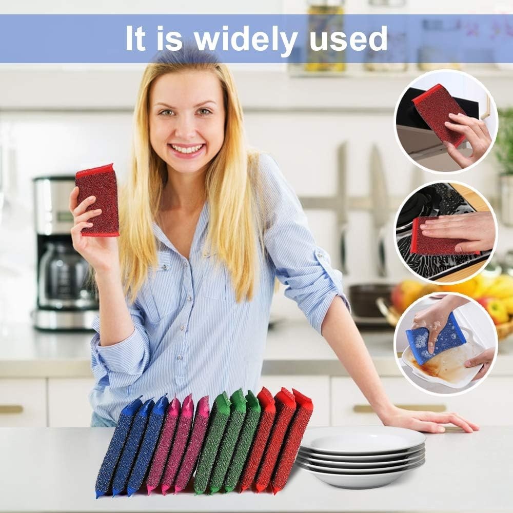 NiceGo Dish Wash Sponge, Multi-Use Heavy Duty Scrub for Dishwashing 12 Units