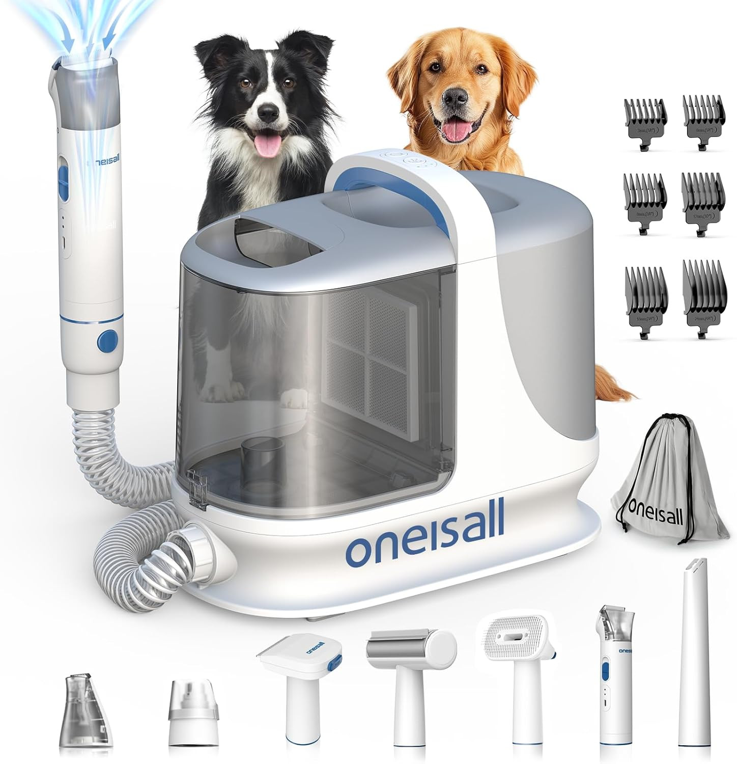 Oneisall Dog Grooming Vacuum, 13000Pa Extra Large 3L Dust Cup Pet Vacuum with Cl