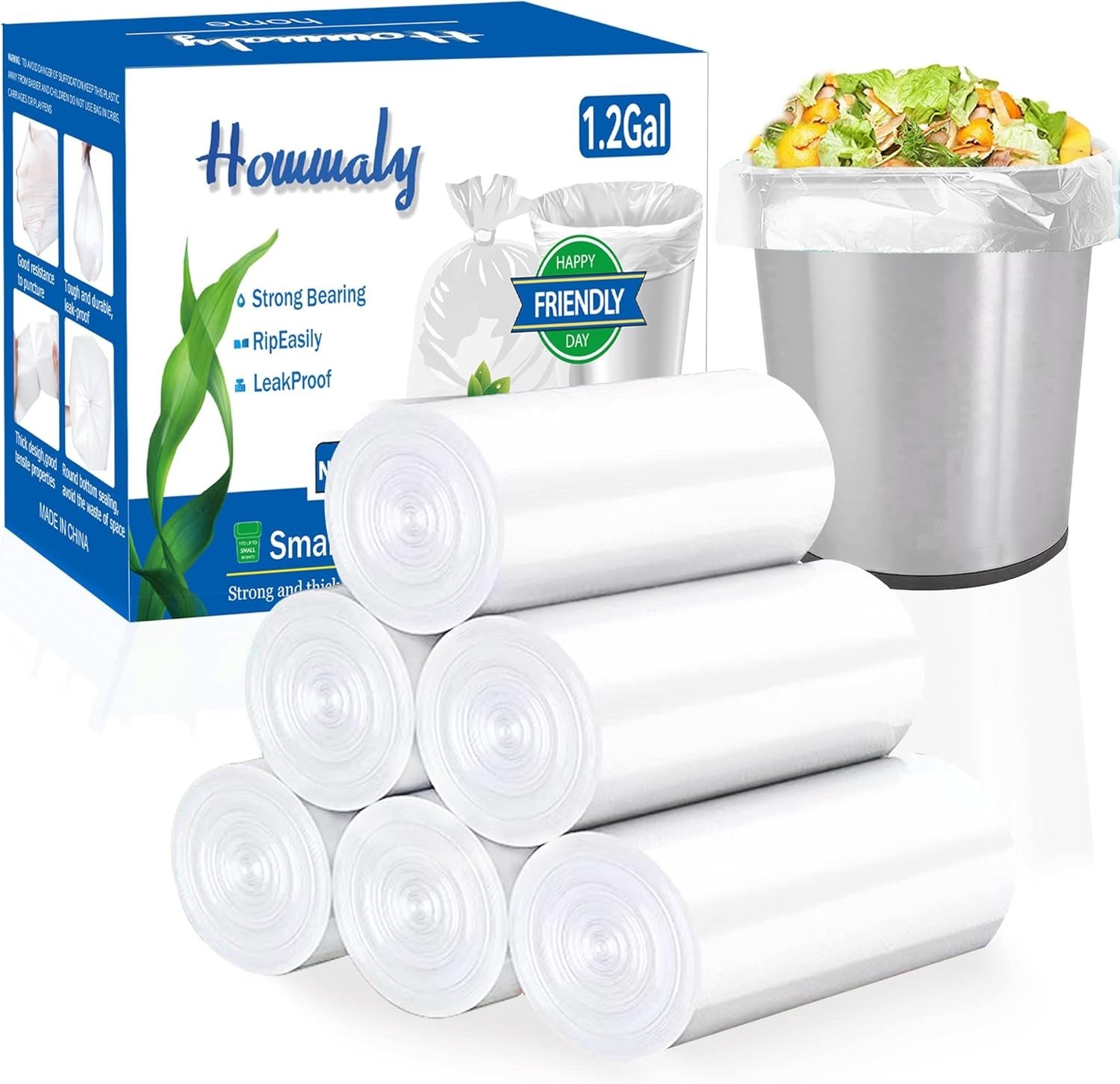 300 Count Extra Strong 1.2 Gal Trash Bags – Fresh Scented & Eco-Friendly