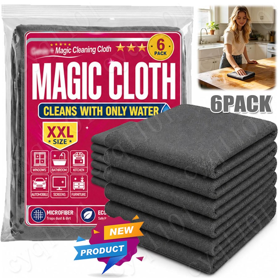 6 Pack Genie Magic Cleaning Cloth Microfiber Cleaning Cloth Reusable ~FAST SHIP