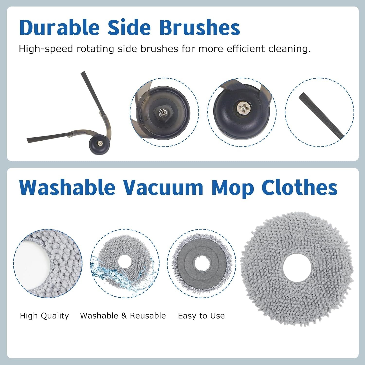 Accessories Replacement Kit for Roborock Qrevo Serie – QV 35A/QV 35S, QR 598/…