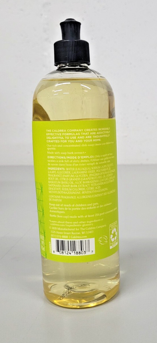 Caldrea Dish Soap, GINGER POMELO 16 fl oz DISCONTINUED