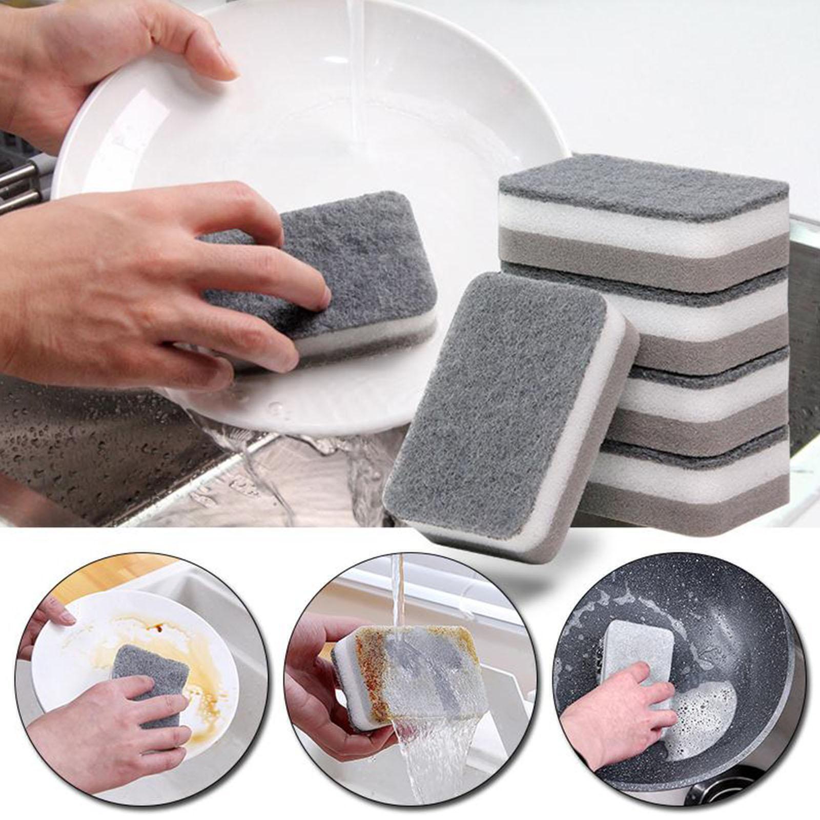 NEW 1Pc Dish Sponge For Heavy Duty Scrub Sponges ual-Sided Sponge Kitchen Q1Z4