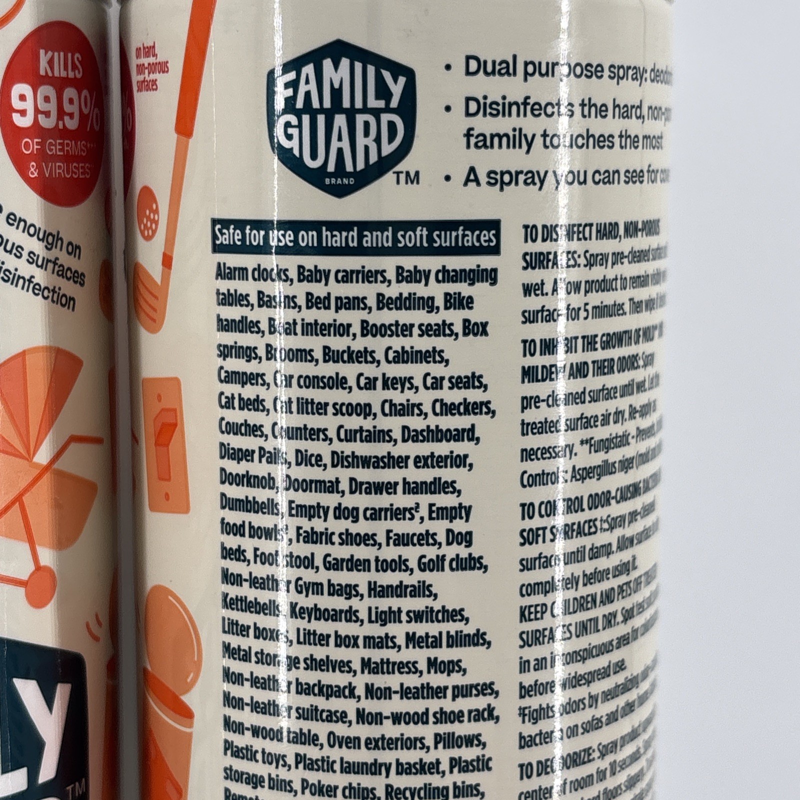Lot Of 3 Family Guard Disinfectant Spray Citrus Scent 17.5 OZ Each