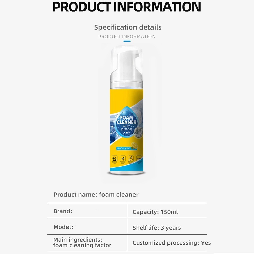 2X 4-in-1 Multi-Enzyme Foam Cleaner, All-Purpose Spray 10oz with Sponge & Towel