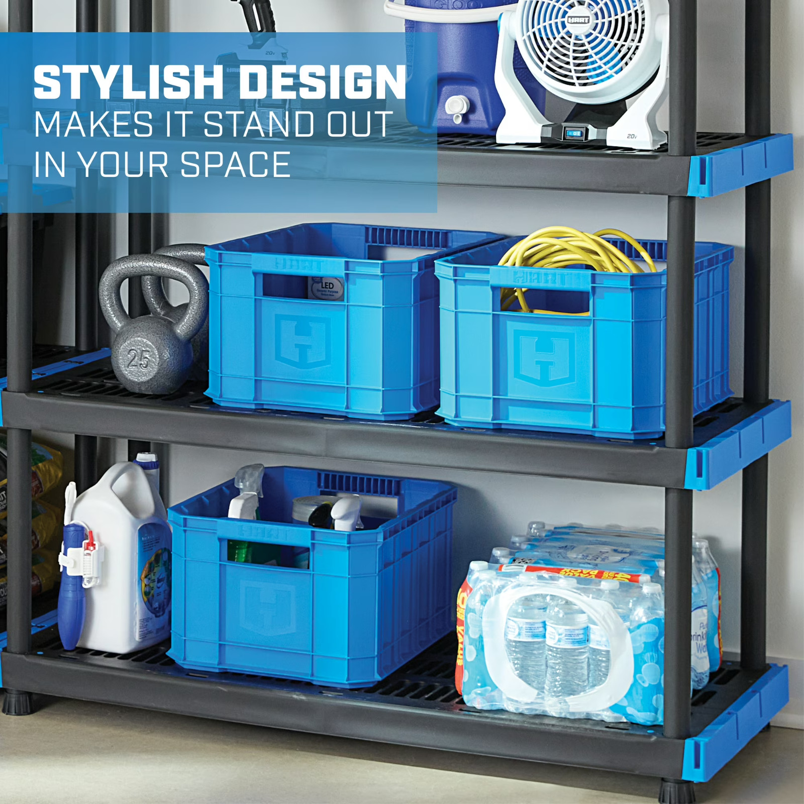 8.5 Gallon Stackable Utility Crate, Blue