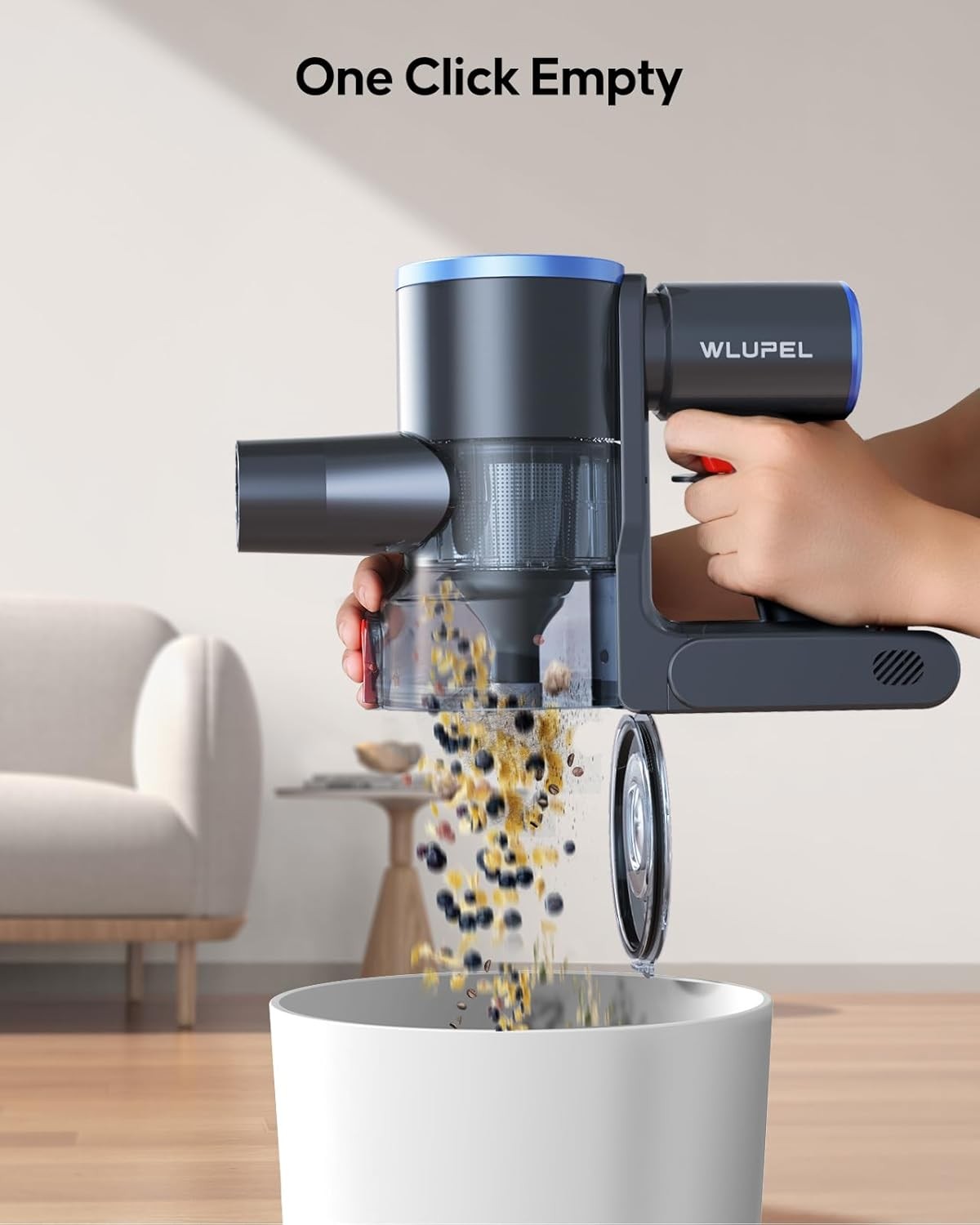 WLUPEL Cordless Vacuum Cleaner,30KPA 400W Stick with Max to 45 Blue