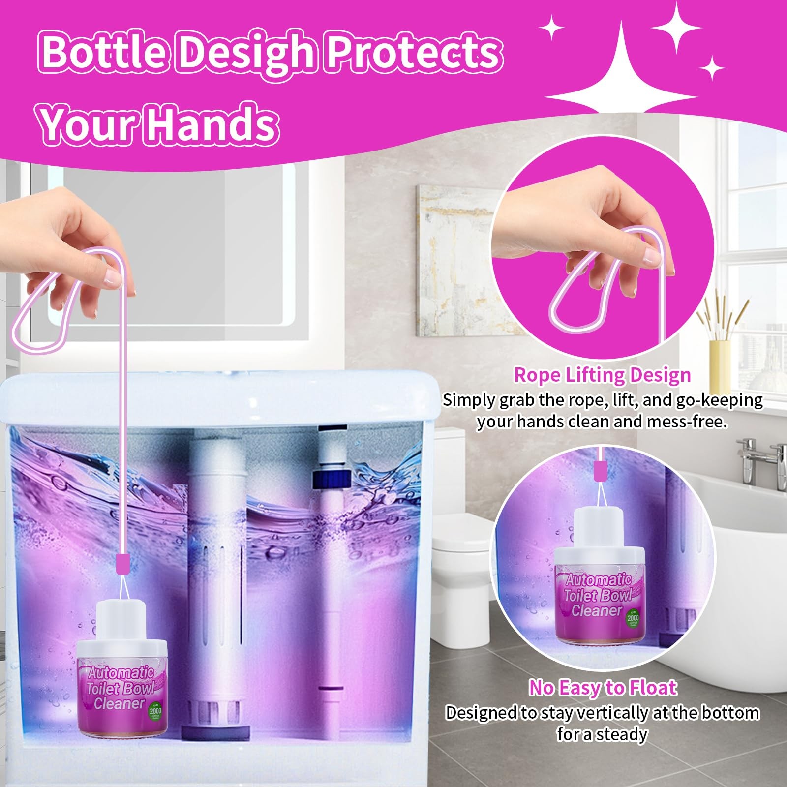 Automatic Toilet Bowl Cleaner 3 Pack – 9 Months Long Lasting Toilet Tank Clea…