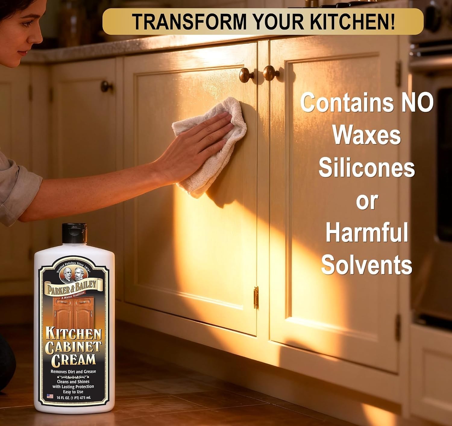 Parker and Bailey Kitchen Cabinet Cream-Wood Cleaner-Grease Remover 16 oz 1