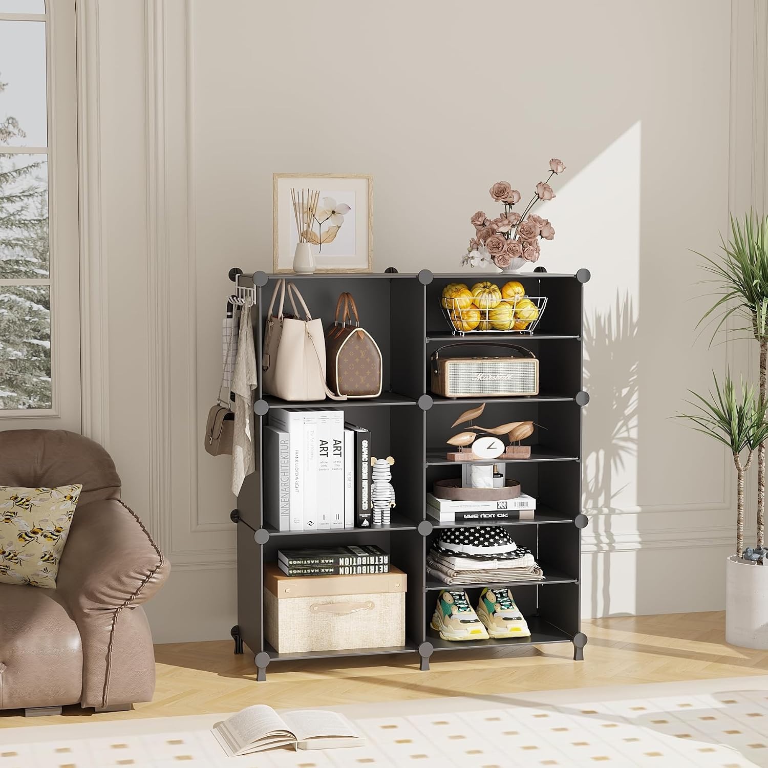 Portable DIY Cube Storage Shelves – 6 Stackable Units for Closet and Living Room