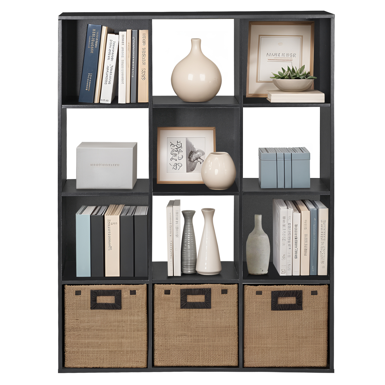 Cube Storage Organizer 12-Cube Storage Shelves Unit for Living Room Office Black