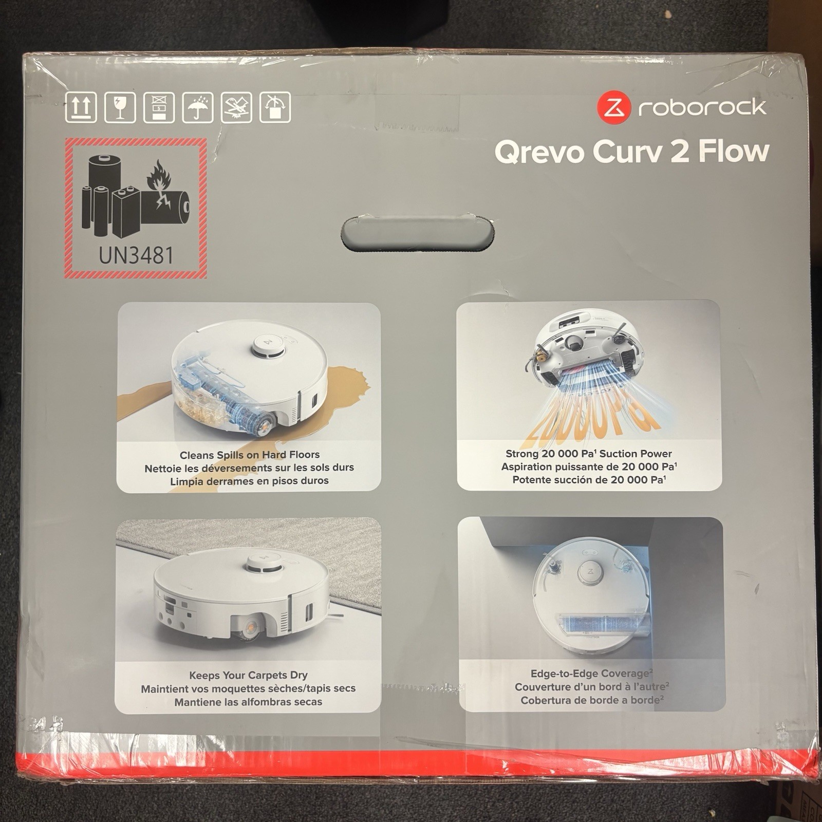 Roborock Qrevo Curv 2 Flow Robot Vacuum and Mop *Slight Damage Box – UNUSED
