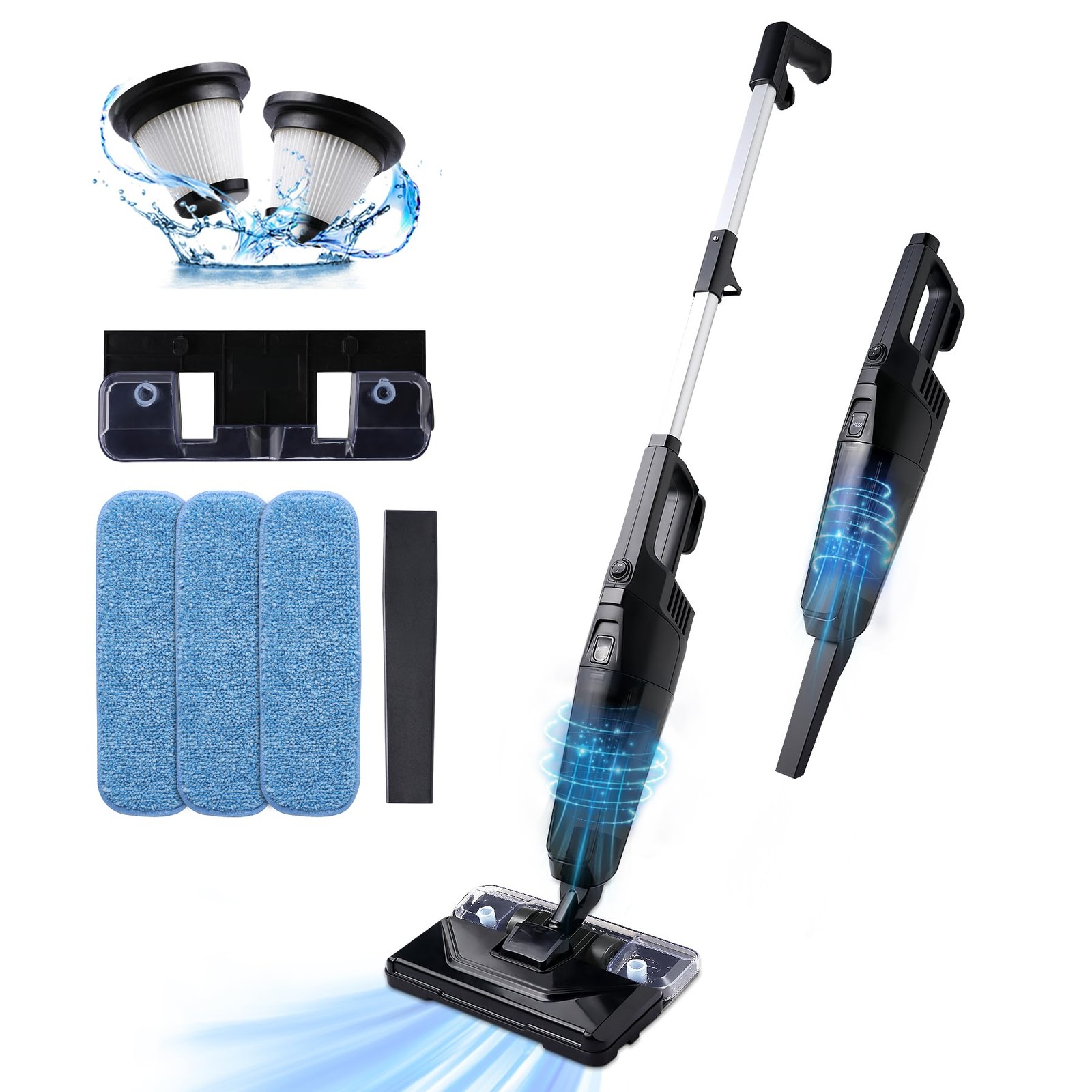 Stick Vacuum Cleaner with 3 Mop Pads Electirc Mop 600W 18kpa Powerful Suction…