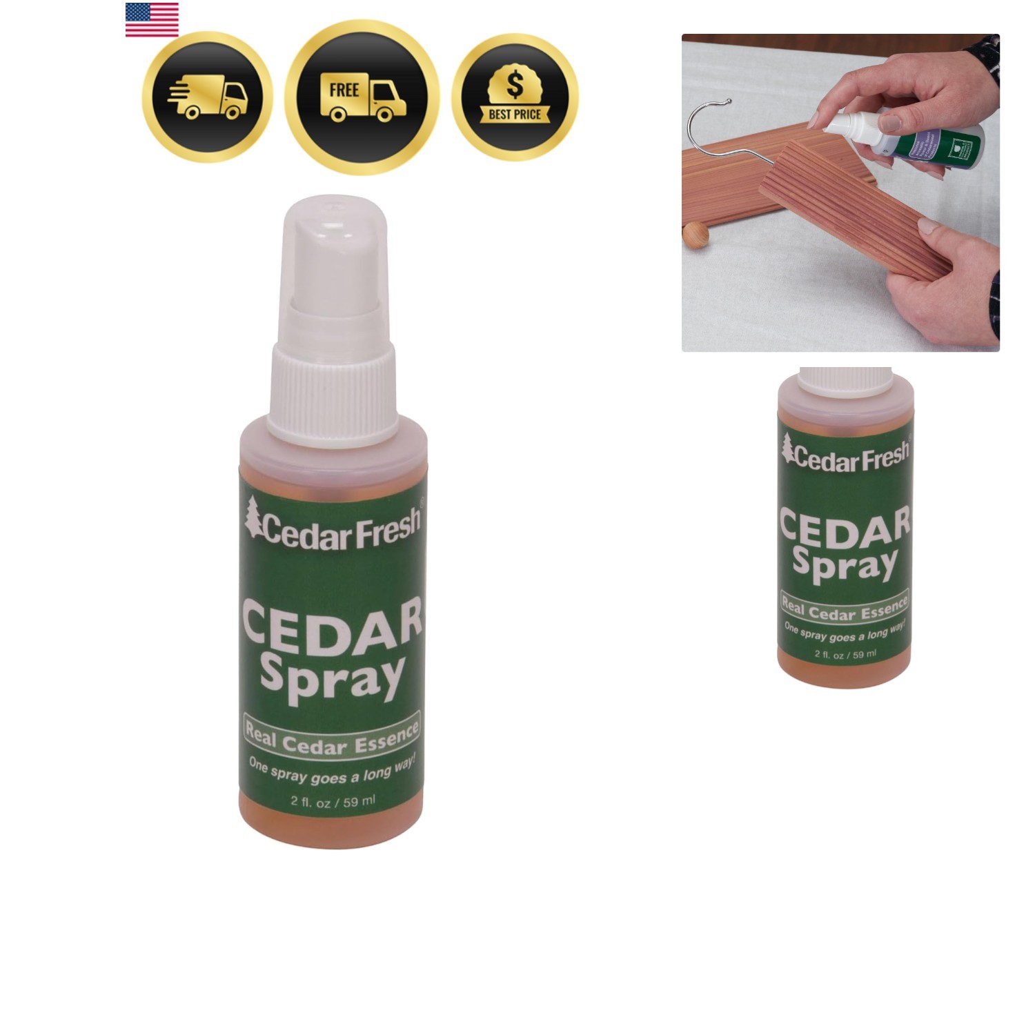 Cedar Power Spray Cedarwood Freshener Odor Neutralizer 2oz