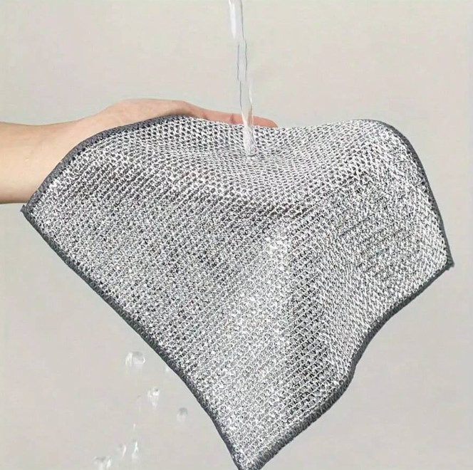 5 pcs Multipurpose Double Layer Wire Mesh Cleaning Cloths for Kitchen & Home Use