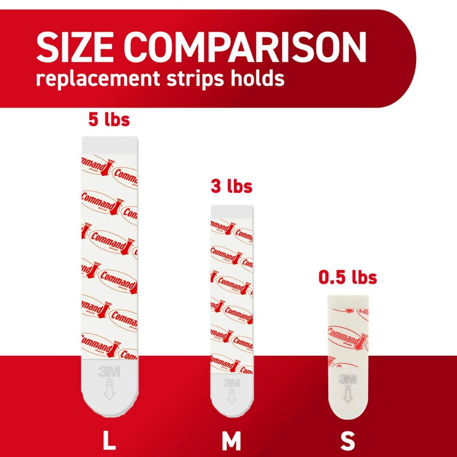 3M Command Medium Foam Refill Strips 2.75 in. L 12 pk