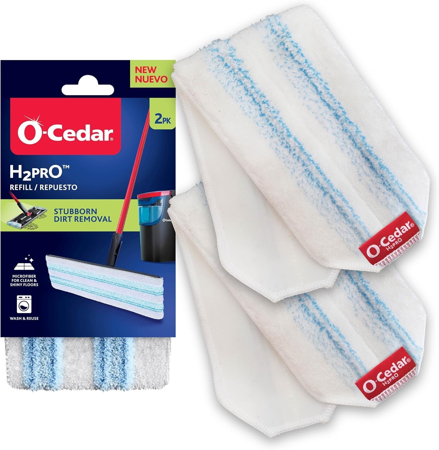 Microfiber Mop Pads Replacements 2 Pack Reusable Machine Washable Floor Cleaner