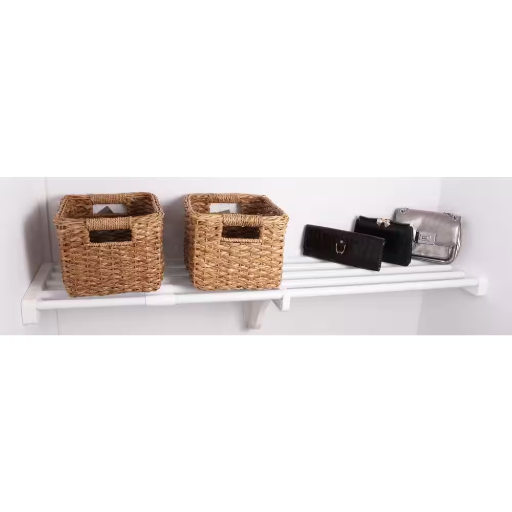 Expandable, Closet Shelf–No Hanging Rod-Easy to Install, 17.5 In. – 27 In. W X 1