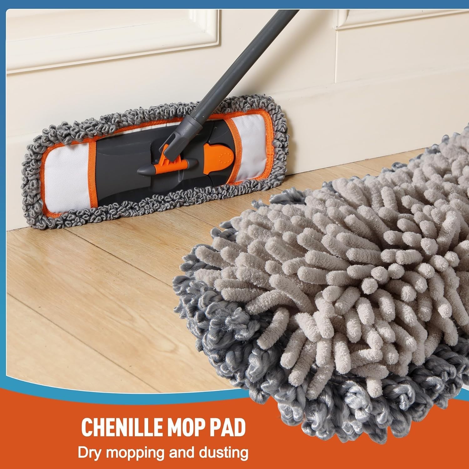 Lightweight Extendable Dust Mop for Hardwood, Tile & Marble Floors – 3 Pads