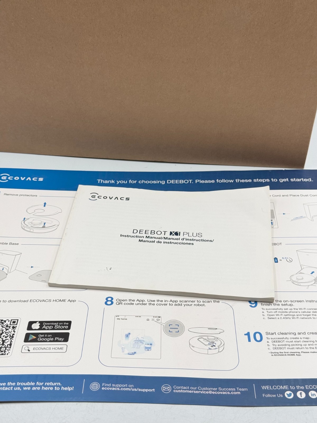 Ecovacs Deebot X1 Plus Robot Vacuum And Mop Combo With Self Emptying Station
