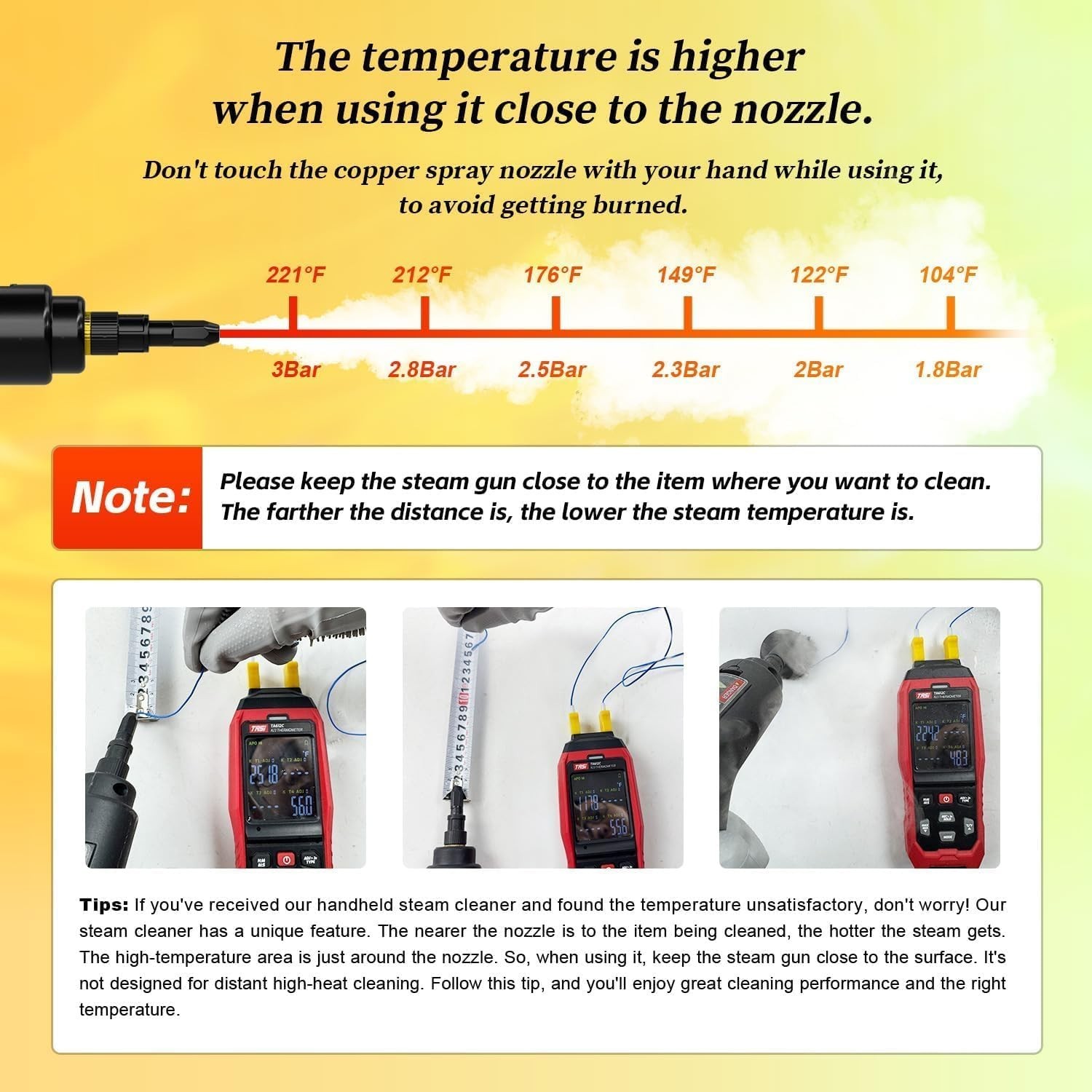 Steam Cleaner,15s Heat-Up,1.6L Tank,3-Level Adjustable Handle,2500W Steamer f…