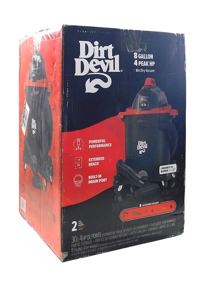 Dirt Devil SD68000 8-Gallon Corded Wet/Dry Shop Vacuum – Open Box