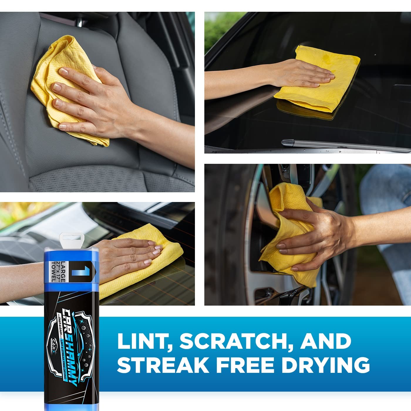 Car Shammy Towel 27″ X 17″ Super Absorbent And Scratchfree Car Drying Towel Cham