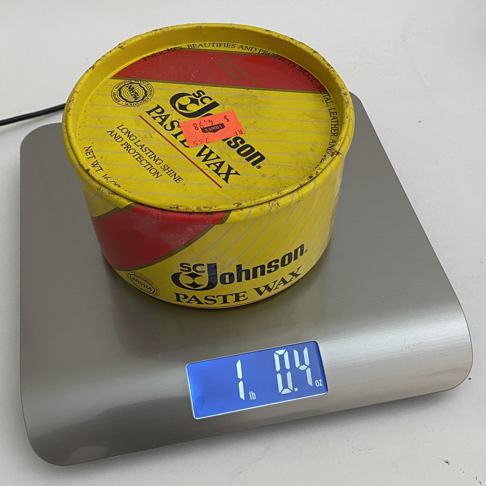 SC Johnson Paste Wax The Original Formula, 16 oz (1 lb) Discontinued 85% Full