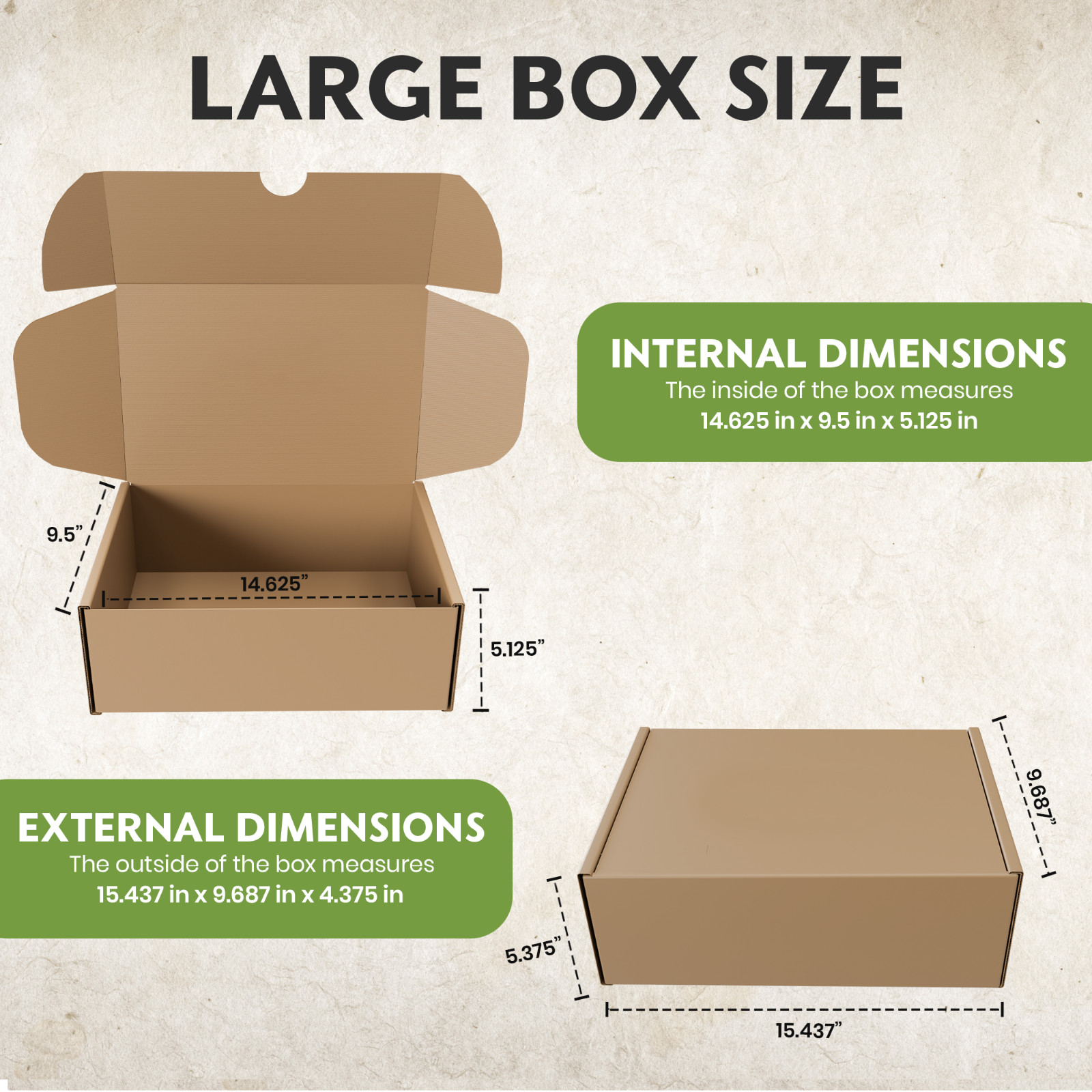 (Large Size) Blank Shipping and Replacement Shoe Box – 14.625″ X 9.50″ X 5.125″