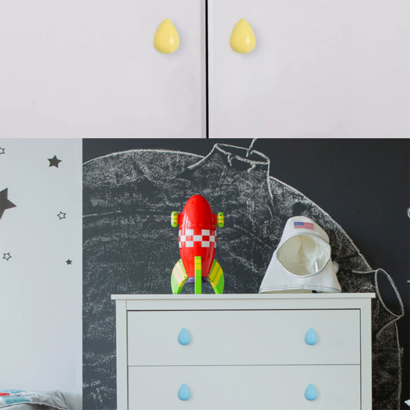 Colorful Raindrop Ceramic Hooks Wall Mounted Hanging Clothes Hook Wardrobe Pulls