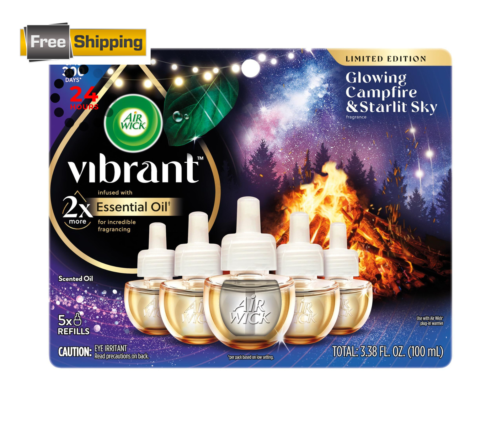 Air Wick Vibrant Plug-In Scented Oil Refills, 3.35 Fl Oz (Pack of 1), Orange