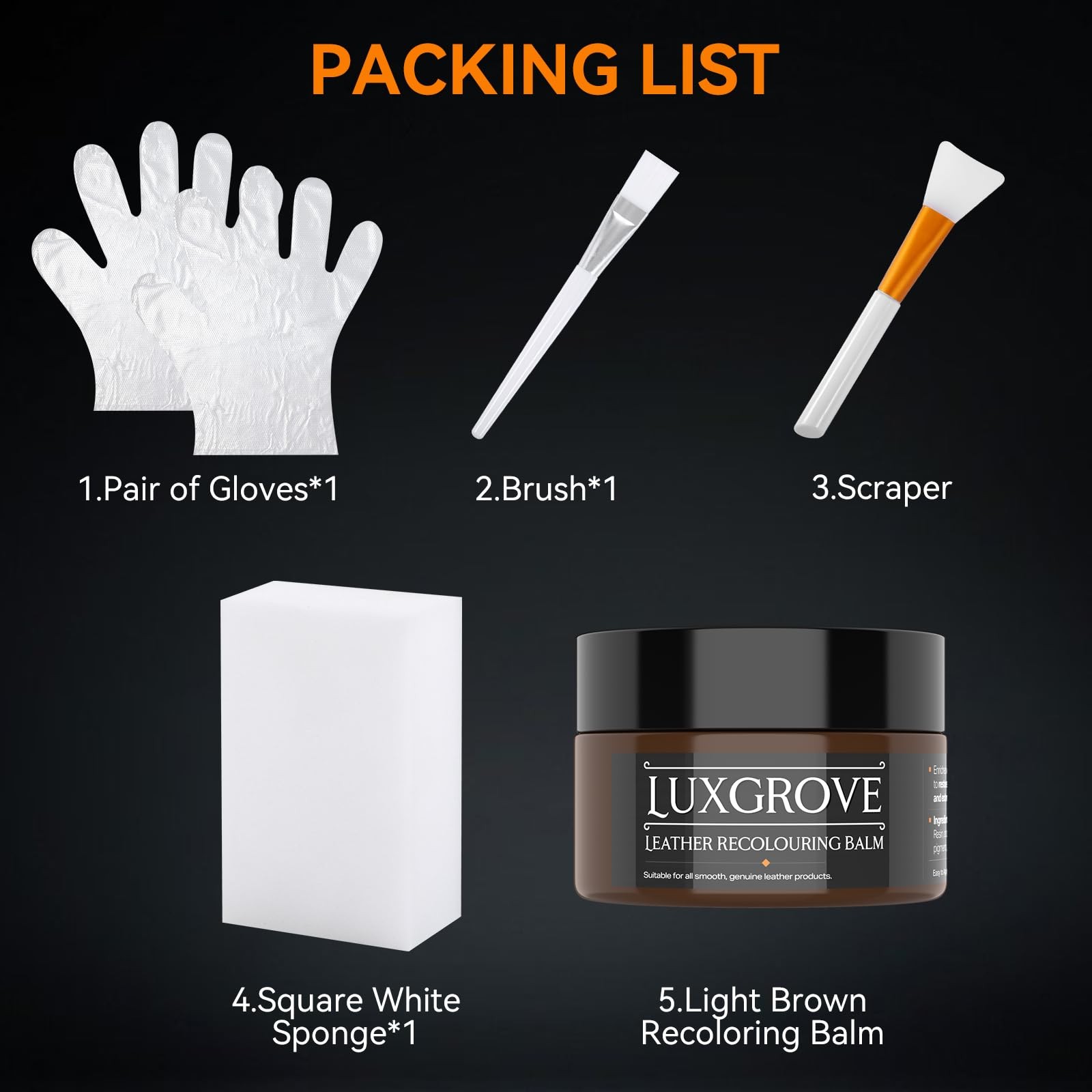 ® Medium Brown Leather Recoloring Balm, Leather Repair kit for Vinyl Furnitur…